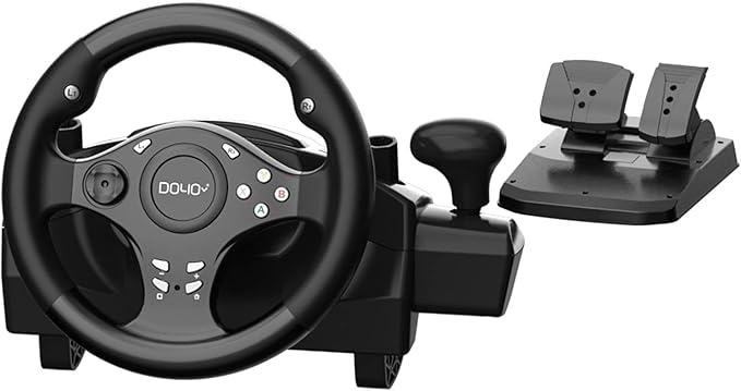 doyo 游戏赛车方向盘带踏板 适用于赛车游戏 pc / ps3 / ps4 / xbox